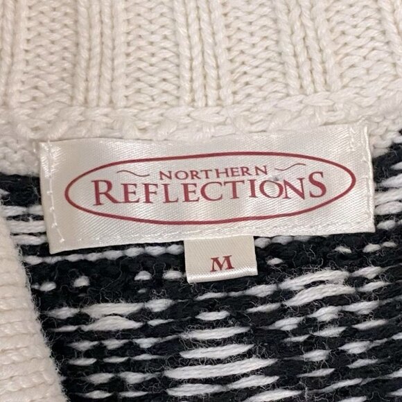 Vintage Northern Reflections Full Zip White Mock Neck Cardigan With Cardinals M - Picture 6 of 10